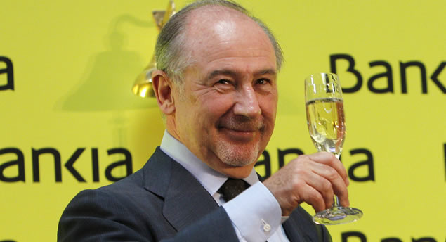 Rato celebrando la entrada en Bolsa de Bankia