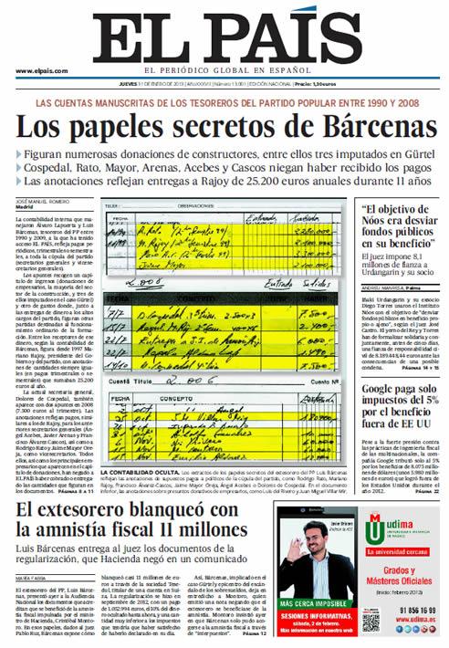 Portada de El País